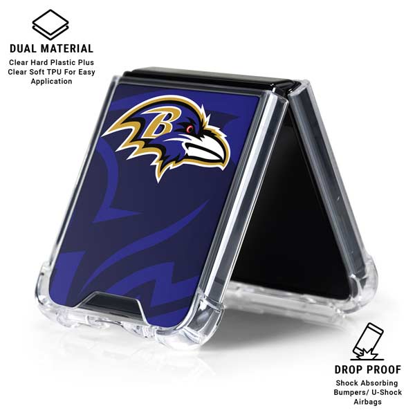 NFL Baltimore Ravens Double Vision Galaxy Z Flip7 Clear Case