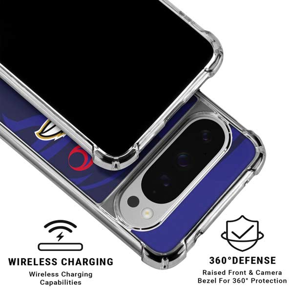NFL Baltimore Ravens Double Vision Google Pixel 10 Pro XL Clear Case