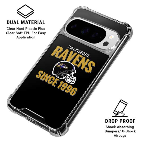NFL Baltimore Ravens Helmet Google Pixel 10 Pro Clear Case