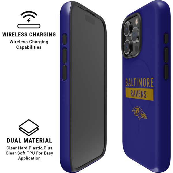 NFL Baltimore Ravens Purple Performance Series iPhone 16 Pro Magsafe Impact Case