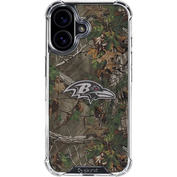 NFL Baltimore Ravens Realtree Xtra Green Camo iPhone 17 Clear Case