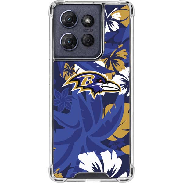 NFL Baltimore Ravens Tropical Print Moto G 5G (2025) Clear Case