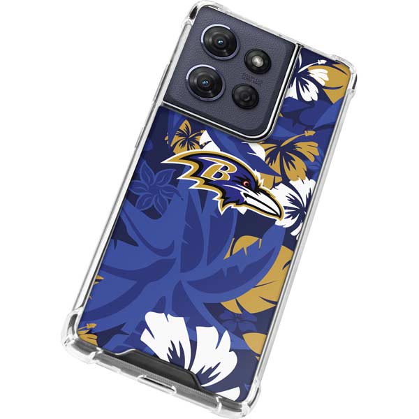 NFL Baltimore Ravens Tropical Print Moto G 5G (2025) Clear Case