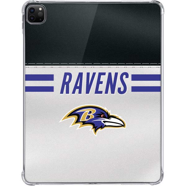 NFL Baltimore Ravens White Striped iPad Pro 11in (2024) Clear Case