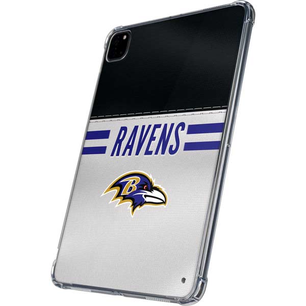 NFL Baltimore Ravens White Striped iPad Pro 11in (2024) Clear Case