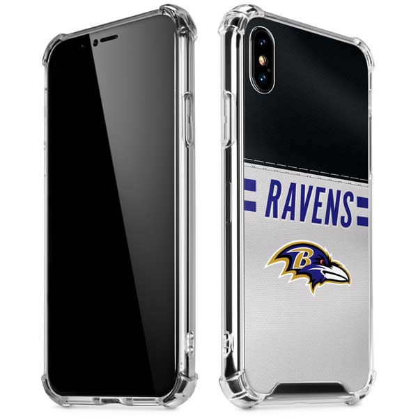 NFL Baltimore Ravens White Striped iPhone X/XS Clear Case