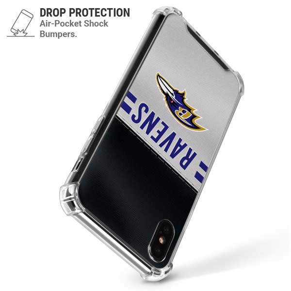 NFL Baltimore Ravens White Striped iPhone X/XS Clear Case