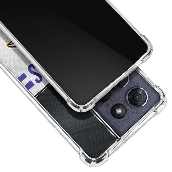 NFL Baltimore Ravens White Striped Moto G 5G (2025) Clear Case