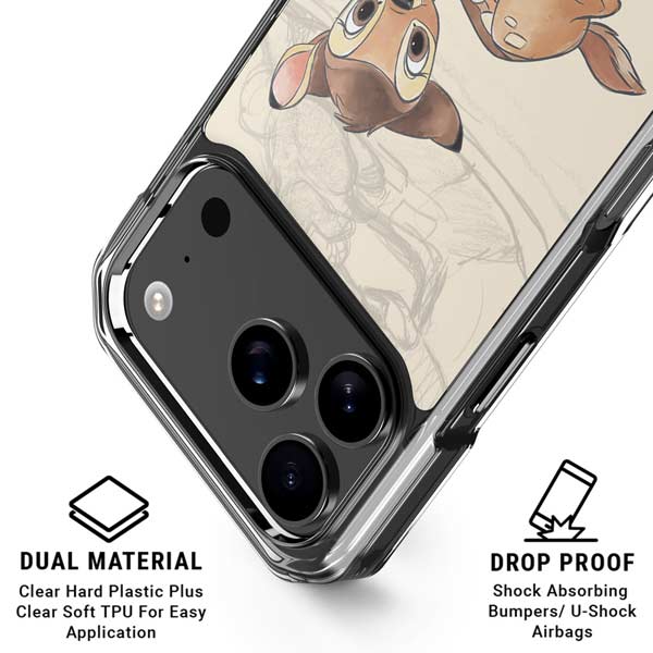 Disney Bambi Sketched Portrait iPhone 17 Pro Clear Case
