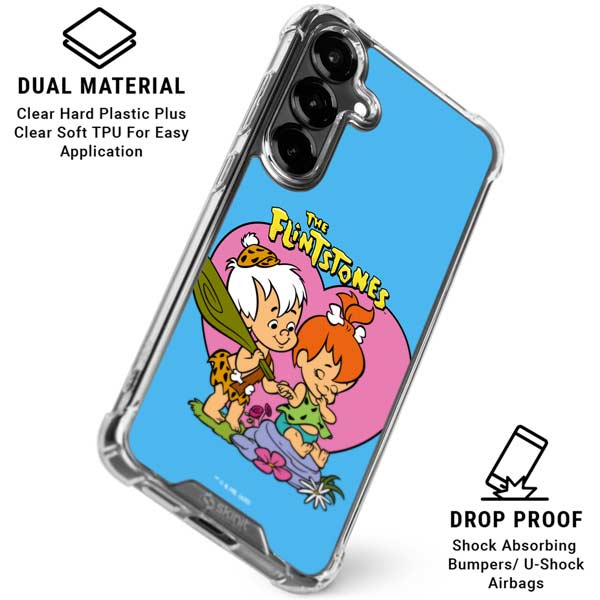 The Flinstones Bamm-Bamm and Pebbles Galaxy S26 Clear Case