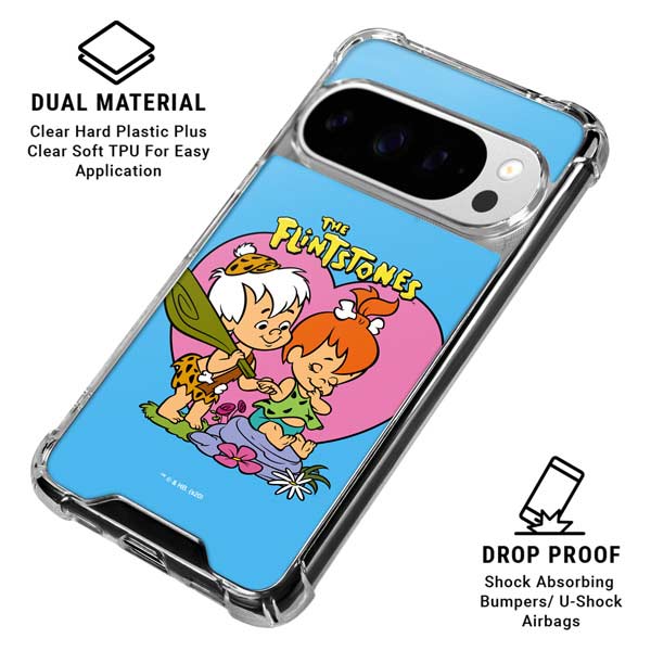 The Flinstones Bamm-Bamm and Pebbles Google Pixel 10 Pro Clear Case