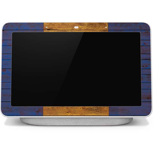 Barbados Flag Dark Wood Google Home Hub Skin