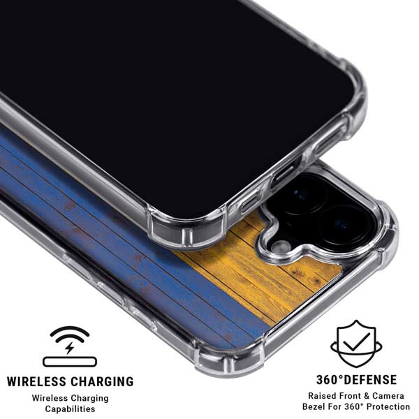 Barbados Flag Dark Wood iPhone 17 MagSafe Case