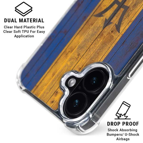 Barbados Flag Dark Wood iPhone 17 MagSafe Case