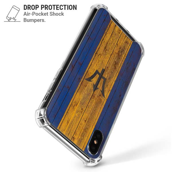 Barbados Flag Dark Wood iPhone X/XS Clear Case