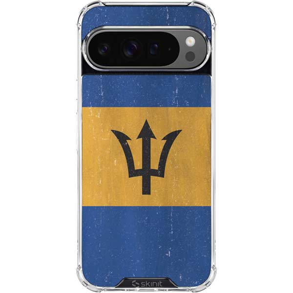 Barbados Flag Distressed Google Pixel 10 Pro XL Clear Case