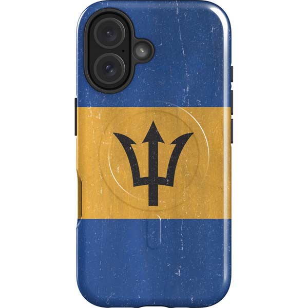 Barbados Flag Distressed iPhone 16 Magsafe Impact Case