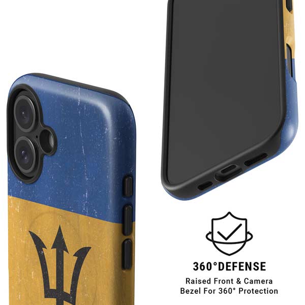 Barbados Flag Distressed iPhone 16 Magsafe Impact Case