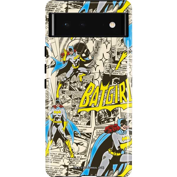 DC Comics Batman Batgirl Vintage Action pose pattern Pixel Cases