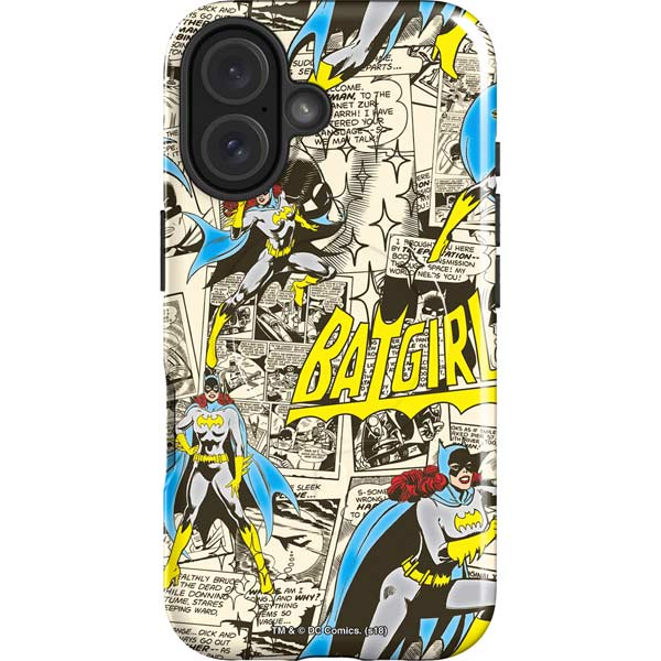 DC Comics Batman Batgirl Vintage Action pose pattern iPhone 17 Magsafe Impact Case