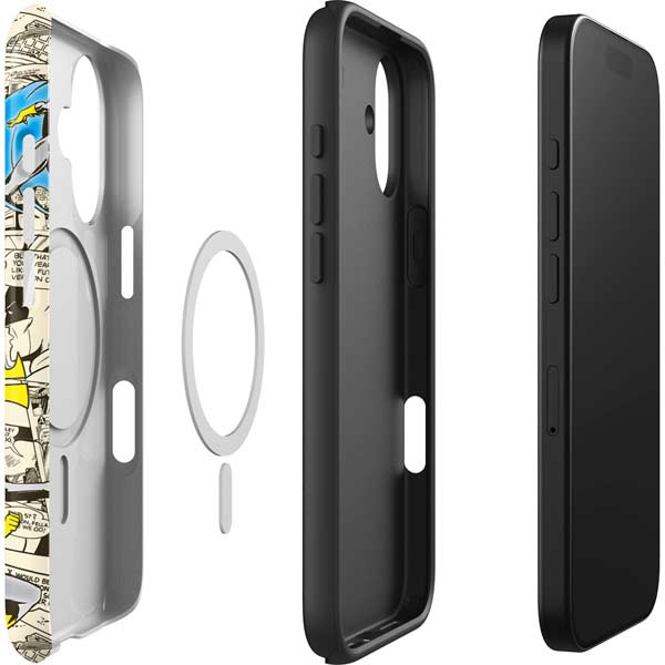 DC Comics Batman Batgirl Vintage Action pose pattern iPhone 17 Magsafe Impact Case
