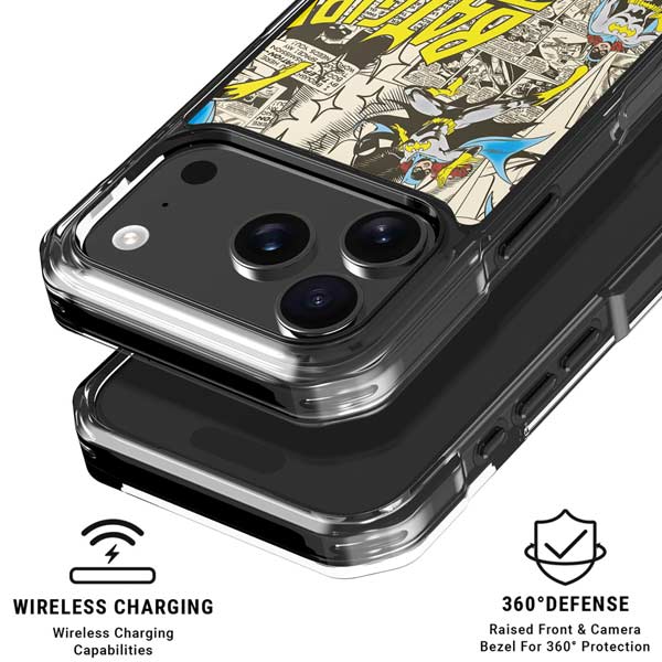 DC Comics Batman Batgirl Vintage Action pose pattern iPhone 17 Pro Max MagSafe Case