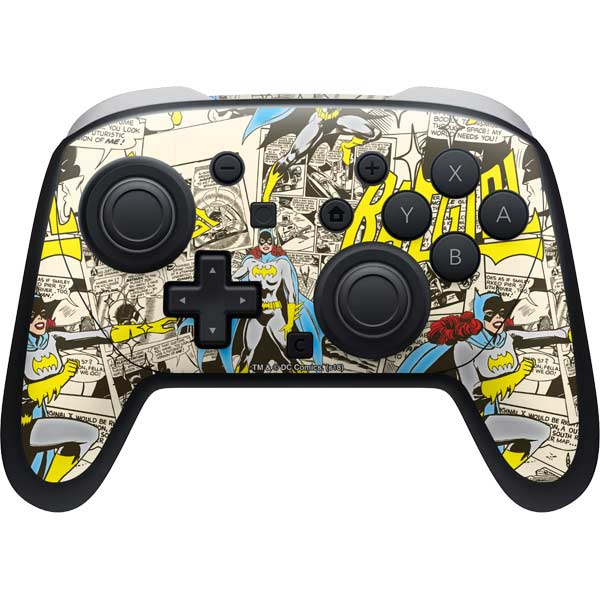 DC Comics Batman Batgirl Vintage Action pose pattern Nintendo Switch 2 (2025) Pro Controller Skin