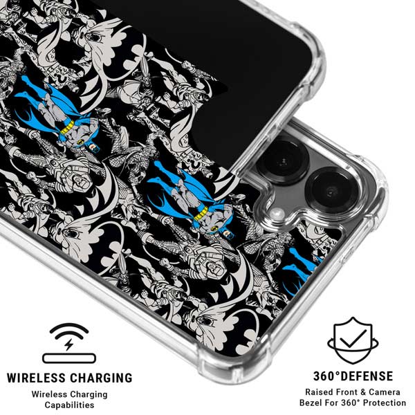 DC Comics Batman Characters Action Poses Print Galaxy S26 Clear Case