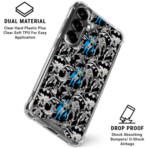 DC Comics Batman Characters Action Poses Print Galaxy S26 Clear Case