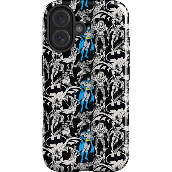 DC Comics Batman Characters Action Poses Print iPhone 16 Magsafe Impact Case