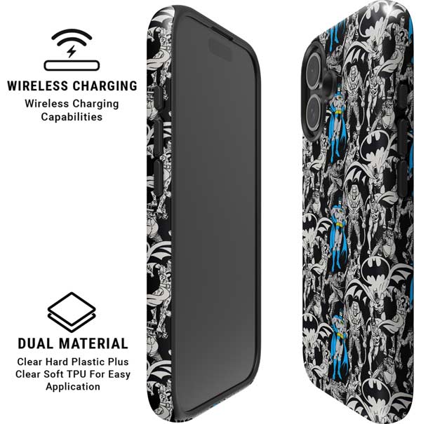 DC Comics Batman Characters Action Poses Print iPhone 16 Magsafe Impact Case