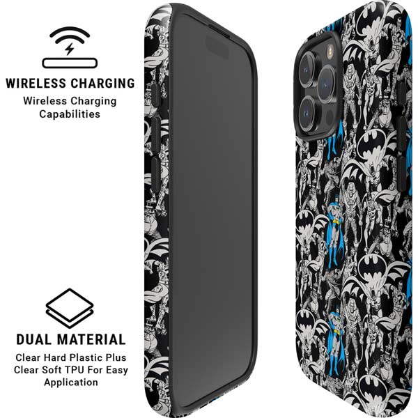 DC Comics Batman Characters Action Poses Print iPhone 16 Pro Magsafe Impact Case