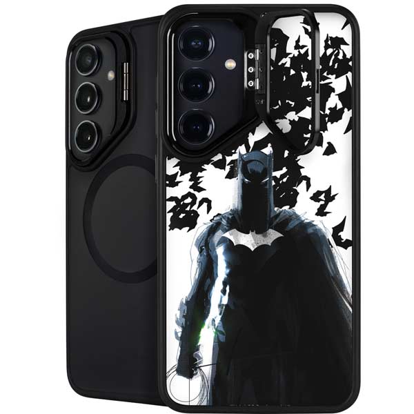 DC Comics Batman Holding batarang Art Galaxy S25 Plus Kickstand Case