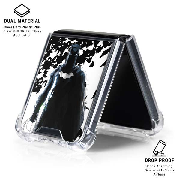 DC Comics Batman Holding batarang Art Galaxy Z Flip7 Clear Case