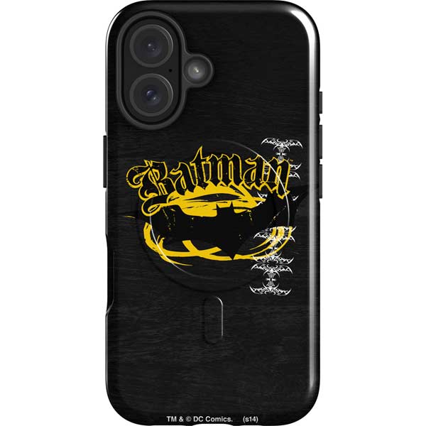 DC Comics Batman Dark Knight Logo Yellow & Black iPhone 16 Magsafe Impact Case