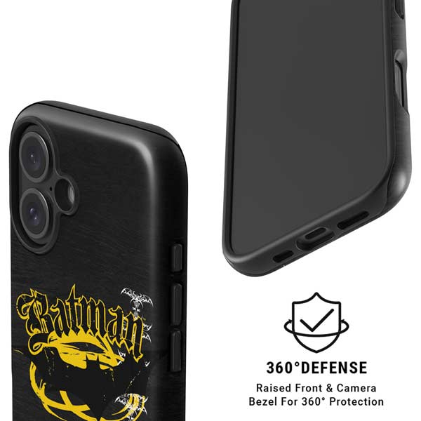 DC Comics Batman Dark Knight Logo Yellow & Black iPhone 16 Magsafe Impact Case