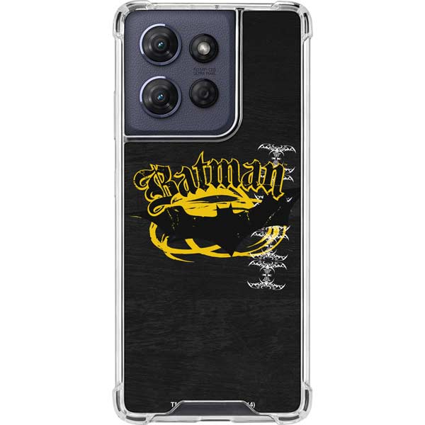 DC Comics Batman Dark Knight Logo Yellow & Black Moto G 5G (2025) Clear Case