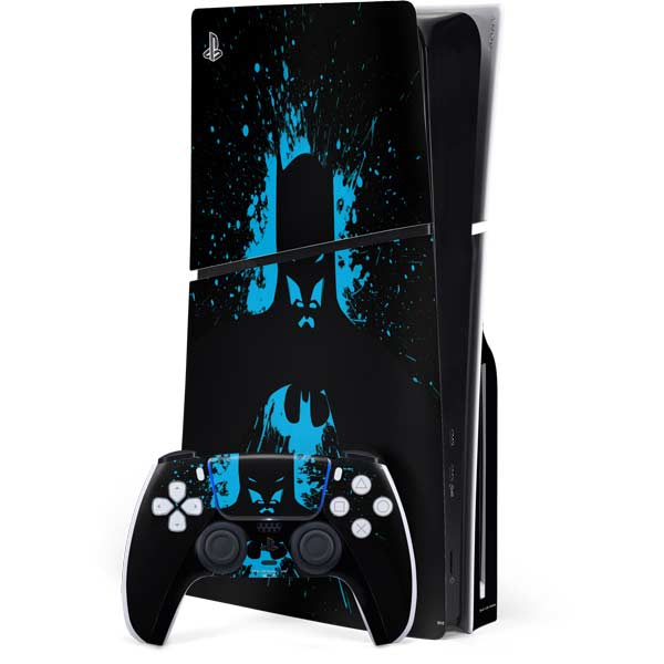 DC Comics Batman Blue Splash character shape PlayStation PS5 Skins
