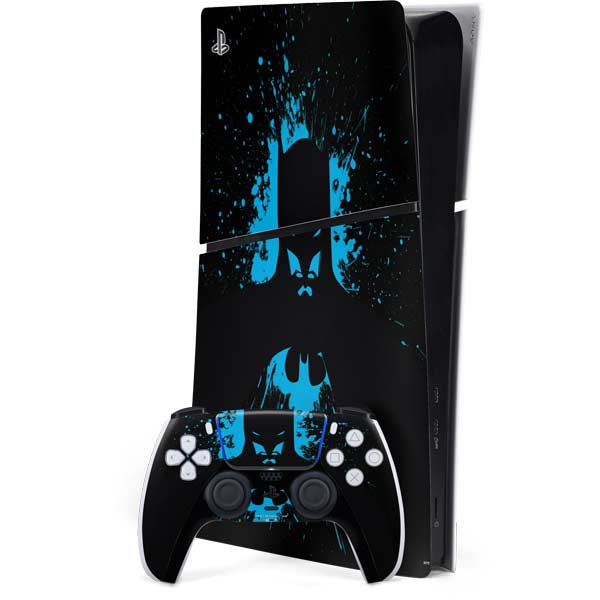 DC Comics Batman Blue Splash character shape PlayStation PS5 Skins