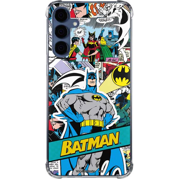 DC Comics Batman Vintage Pose Collage Art Galaxy A35 5G Clear Case DC Comics Batman Vintage Pose Collage Art Galaxy A35 5G Clear Case