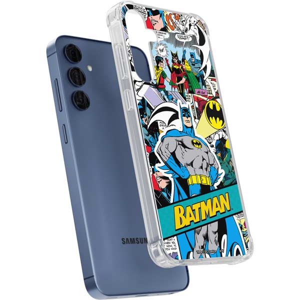 DC Comics Batman Vintage Pose Collage Art Galaxy A35 5G Clear Case