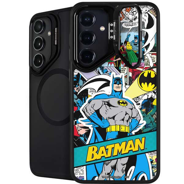 DC Comics Batman Vintage Pose Collage Art Galaxy S25 Plus Kickstand Case