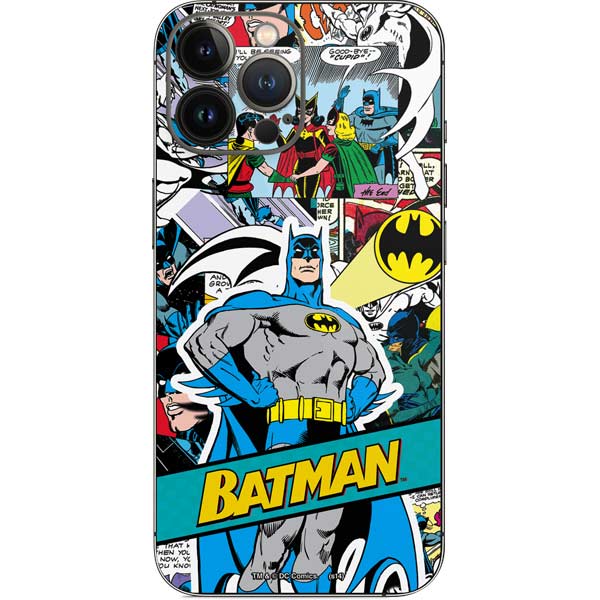 DC Comics Batman Vintage Pose Collage Art iPhone 15 Pro Max Skin