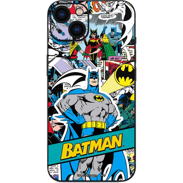 DC Comics Batman Vintage Pose Collage Art iPhone 15 Skin