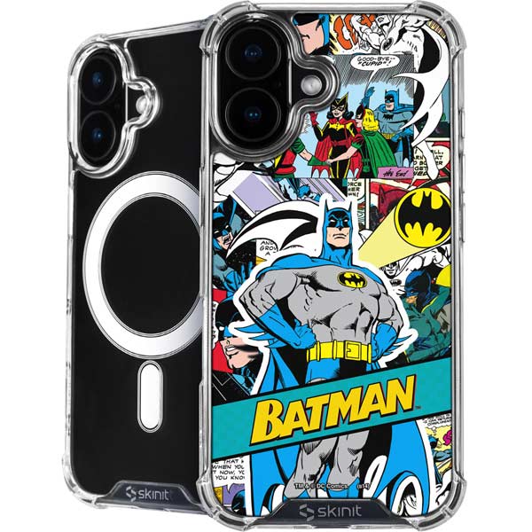 DC Comics Batman Vintage Pose Collage Art iPhone 16 Plus MagSafe Case