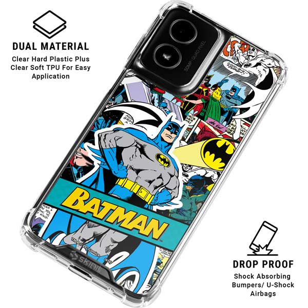 DC Comics Batman Vintage Pose Collage Art Moto G Power 5G (2024) Clear Case