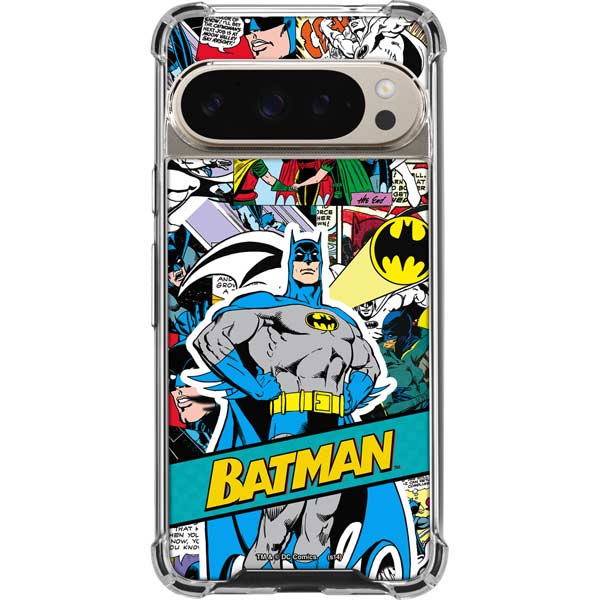 DC Comics Batman Vintage Pose Collage Art Pixel 9 Pro XL Clear Case
