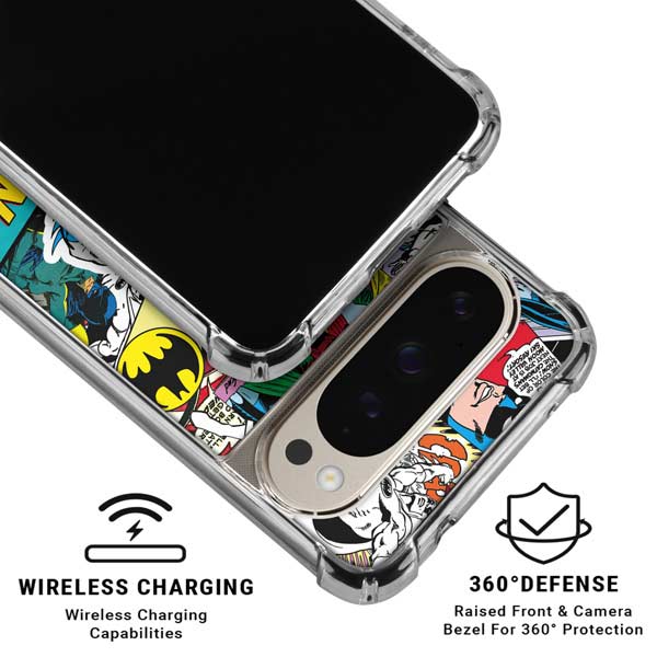 DC Comics Batman Vintage Pose Collage Art Pixel 9 Pro XL Clear Case