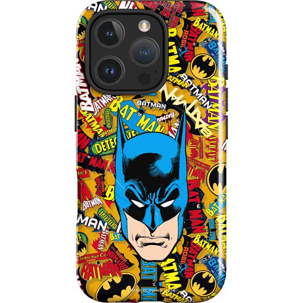 DC Comics Batman Mask Vintage Pattern iPhone 16 Pro Max Magsafe Impact Case