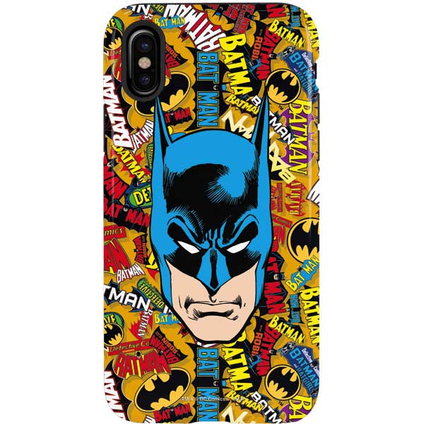 DC Comics Batman Mask Vintage Pattern iPhone XS Pro Case
